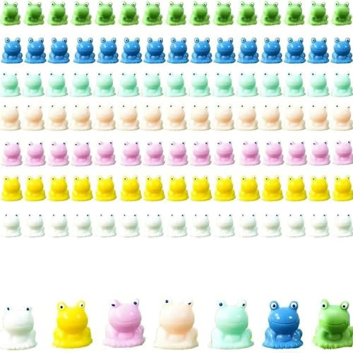 CZAYEFNH Bunte Mini-Frosch-Figuren Satz von 105 kleinen Froschfiguren, Frosch Deko Haus und Garten Dekoration