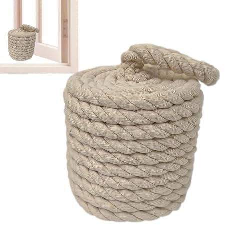 Butée de porte au sol – Butée de porte lestée en corde – Butée de porte en coton avec nœud en corde avec poignée | Bloque la porte ouverte | Butée de porte nautique pour fenêtre et serre-livres jouet