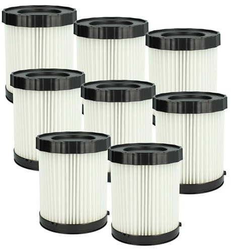vhbw 8x Faltenfilter kompatibel mit Bosch 0 601 9C6 302, 3 601 JC6 300, 0 601 9C6 300, GAS 18V-10 L Staubsauger - Patronenfilter, Weiß