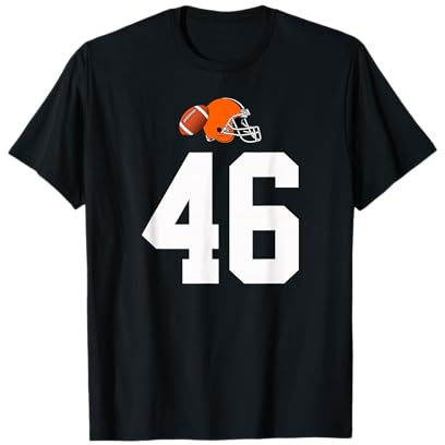 Americano Fútbol Casco Estilo Vintage Número 46 Camiseta