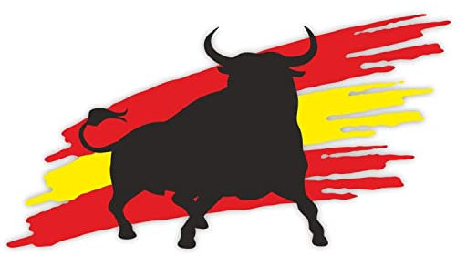 1 Pegatina Bandera Toro I 20 x 10,5 cm Grande I el Toro I Pegatina Coche I Autocaravana portátil I España España Toro I UV y Resistente a la Intemperie I kfz263