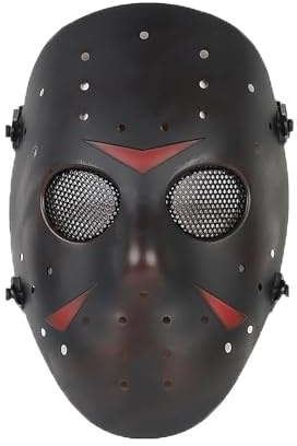 Masque Airsoft Paintball de Protection Masque métallique Masque Complet Tactique pour Adulte CS Jeux Chasse Cosplay Halloween (Couleur cuivre)