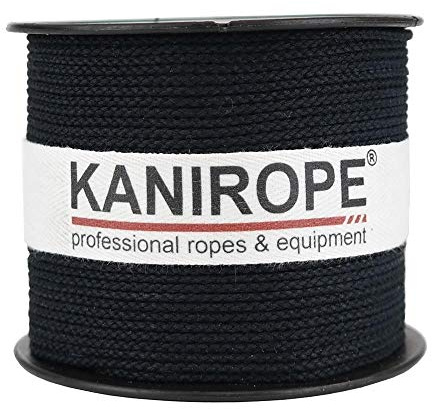 Kanirope® Bomullsrep COBRAID 1,5 mm 100 m färg svart 8-faldigt flätad
