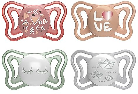 Chicco Chupete PhysioForma, Chupete Light 16-36 M, Pezón Suave de Silicona, Apoya la respiración fisiológica y favorece el Correcto Desarrollo de la Boca, 4 Pz, Colores Surtidos Rosa y Luminosos