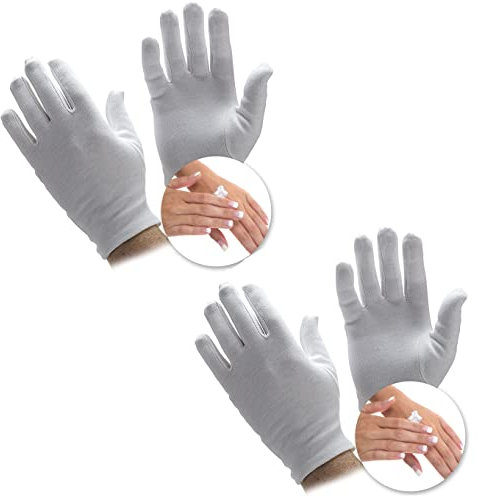 Bianco Dermatological Mani Eczema Idratante Crema Pelle Secca Assorbe Mago Donne Mens Guanti Di Cotone