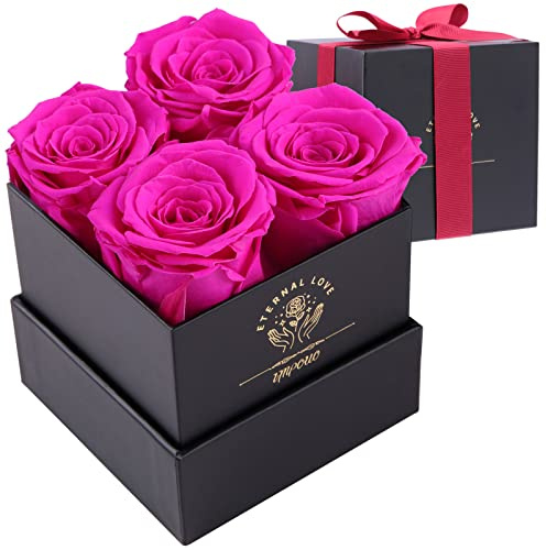Impouo Scatola di Rose, Rose Infinite, Rosa conservata, Rosa eterna, Regali di Compleanno per Donne, Regali per Madre/Fidanzata/Moglie/Nonna, Compleanno, San Valentino, Fiore eterno