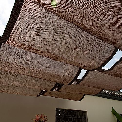 Sonnenschutz terrasse,beschattung für terrassenüberdachung,sonnenrollo terrassenüberdachung,Mit Montagezubehör wie Drahtseilen, geeignet für Balkone, Terrassen, Wintergärten ( Color : Brown , Size : 1