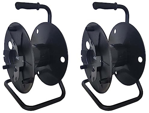 AUDIO 2000'S Two-Pack Deluxe Portable Cable Reels, Total Capacity: 1440 Feet of 6mm Black Cable, Each Reel: 720 Feet, Black