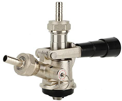 Hapivida Acoplador de Barril de Cerveza, Acoplador de Barril Sankey Tipo D Distribuidor de Grifo de Barril de Cerveza Dispensador de Acoplador de Acero Inoxidable con Válvula de Alivio