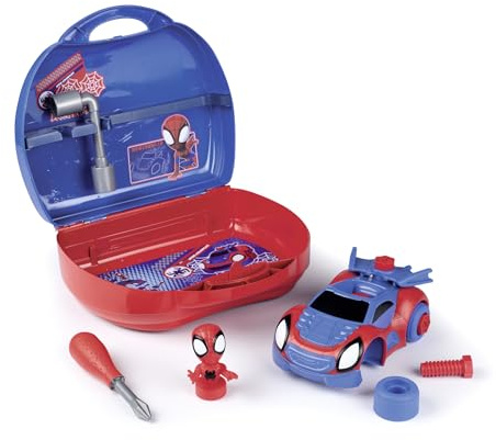 Smoby Maletín de Herramientas Spidey. para Construir su Coche, Incluye Herramientas ( 7600360910)