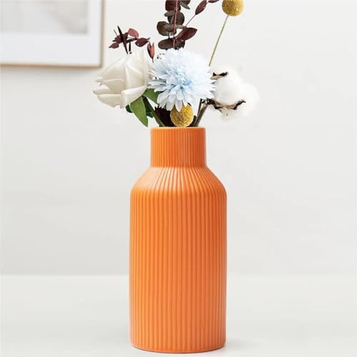 Hanaomaoyi vas för pampasgräs 20 cm keramik orange matt rund modern design för estetisk dekoration blomvas för vardagsrum sovrum enkel nordisk stil