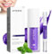 Purple Teeth Whitening Toothpaste, Lila Zahnpasta Weisse Zähne Purple Toothpaste Zähne Aufhellung, Zahnaufhellung Zahnpasta Lila Saubere Whiteful-Farbkorrektur Serum Inklusive Zahnaufhellungsstift