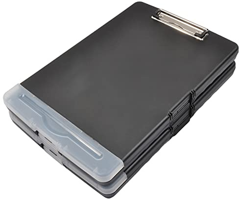 Portablocco A4 con spazio di archiviazione, cartella con clip in metallo 2 in 1 con custodia per penne, organizer per infermieri ufficio, apertura a foglio per ufficio, lavoro