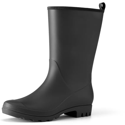 YOLIS Womens Wellies Wide Calf Wellington Boots Women Waterproof Rain Boots | PVC Rubber, Outdoor Gardening Work Walking