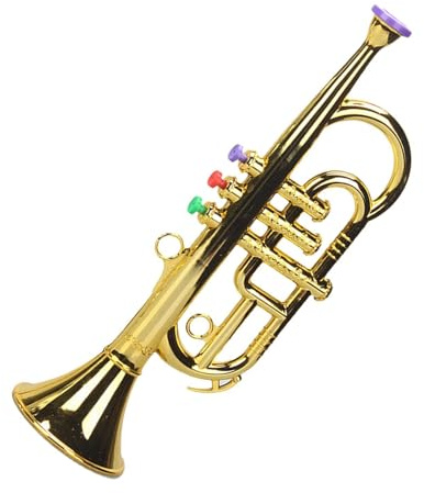 Trumpet-leksak för | ABS miniinstrument 3 noter, 12 x 9 x 34 cm, bärbar | Pedagogisk musikleksak för pojkar och flickor | rollspel, lärande och nöje