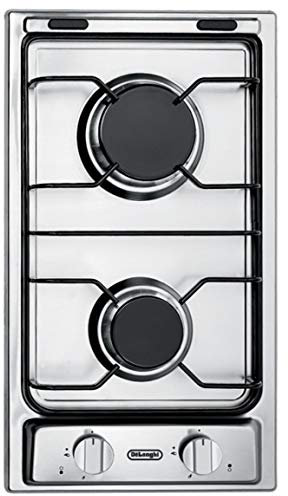 De'Longhi I 23/1 ASV Piano Cottura da Incasso Domino, 2 Fuochi, Acciaio