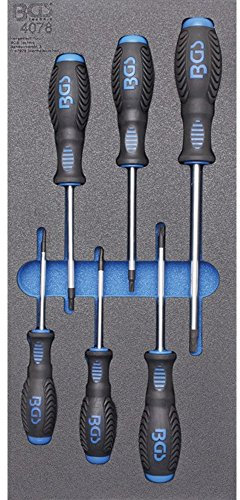 BGS 4078 | Bandeja para carro 1/3: Destornilladores perfil en T (para Torx) | 6 piezas