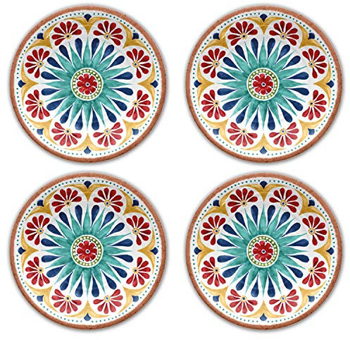 Purely Home re-usable Rio Medallion 21cm Melamine Side Plates, Set (4)