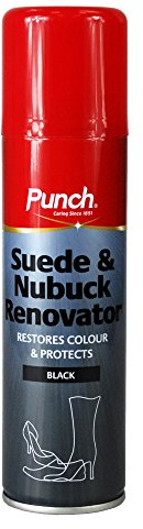 1 x Punch® BLACK Suede & Nubuck Renovator Spray 200ml - Restores Colour & Protect Suede & Nubuck Shoes - Black 200ml