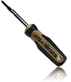 Spec Ops Tools Multi-Bit Screwdriver, 6-in-1, Magnetized Double-Sided Bits, Cr-Mo Steel Shaft, 3% Donated to Veterans