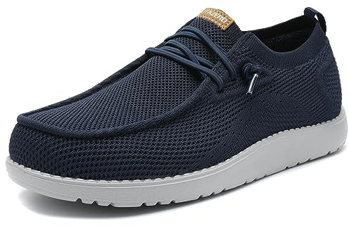ITAZERO Wide Shoes for Men Loafers Slip-ins Diabetic Shoes Orthopedic Wide Width Walking Big and Tall Shoes with Arch Support (Blue 11)
