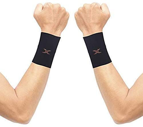 Thx4COPPER 1 Paio Polso Fascia Tutore Compressione,Infuso di rame Supporto Polso per Sport,Lavoro,tutore polso tennis,Polsiera per Sindrome del Tunnel Carpale, Artrite, Tendinite,sx e dx, Nero-XL