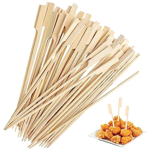 200 Stücke Holzspieße, 18cm Schaschlikspieße Holz, Naturholz Spieße, Biologisch Abbaubar Burger Spieße, Spieße Holz Geeignet für Partys Geburtstage Hochzeiten Picknicks Obst Snacks Grillabende