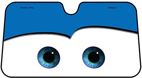 Geugecy Parasol Coche Delantero 130 x 70Cm, Cubierta del Parabrisas, Forma Ojos Parasol Plegable para Automóvil, Universal, Azul