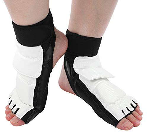 HERCHR Box-Fußschutz, 2 Stück, Taekwondo-Fußschutz, Eva, PU-Box-Fußschutz, Knöchelschutz, Unterstützung, Leistungsstarke Hakenschlaufe Für Kickboxen, Fitnessstudio-Training(S)