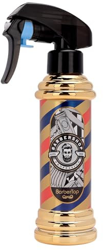 Barber Spray Bottle, Barber Stylist Fine Mist Sprayer, Refillable Container & Spray Bottle for Hairdressing, Cleaning, Plants 6.76 ounce(Golden)