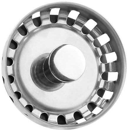 Kitchen Sink Basket Strainer Plug, 52mm Mini Stainless Steel Kitchen Sink Plug Replacement for Pop up Sink Drainer Plug Food or Hair Catcher (Hole Diameter 52mm)