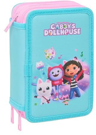 GABBY'S Dollhouse - Trousse Scolaire avec 37 Outils Inclus, Trousse pour Enfant, idéale pour Les Enfants de 5 à 14 Ans, Confortable et Polyvalente, qualité et résistance, 12,5 x 5,5 x 19,5 cm