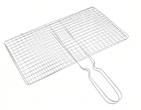 Genérico Panier à barbecue - Grille en acier inoxydable pour légumes - Panier rôtissoire viande, poisson, poulet, légumes | extérieur camping cuisine