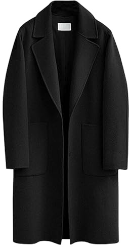 Manteaux en laine pour femmes Manteau long d'hiver décontracté à simple boutonnage pour femmes Manteau habillé le bureau