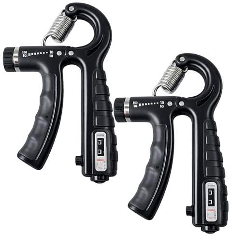 2PCS Grip Strength Trainer with 22-220Lbs (10-100kg) Adjustable Resistance, Hand Grips Strengthener Set with Wide Resistance Range, Grip Trainer for Daily Exercise, Hand Exerciser for Home and Gym