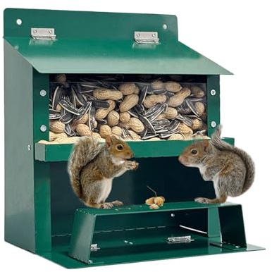 Mangiatoia per scoiattoli per esterni, porta pannocchie di mais, supporto per pannocchie di mais, per esterni, giardino, cortile, prato, terrazza, terrazza