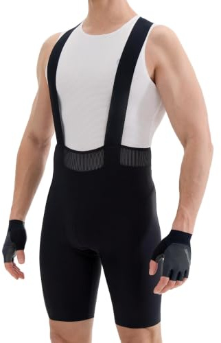 Nepest Cycling Bib Shorts Men's Bike Bibs with Padding Black,L