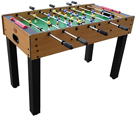 Calcio Balilla STADIO con Aste Telescopiche - Tavolo in Legno 123 cm x 63 cm x 82 cm, Sicuro per Bambini e Adatto anche per Adulti, Completo di Accessori