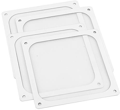 S SIENOC 4 x 140 * 140mm Weiß Lüfterabdeckung mit Ultra-feinem Staubfilter, Schwach magnetisch Montage (4 x Staubfilter, 140 * 140mm, Weiß)