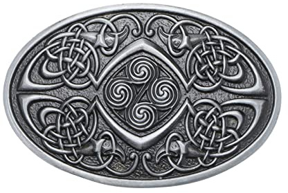 VGOL Keltischer Knoten Gürtelschnalle Vintage Metall Oval Herren Gürtelschnalle Gürtelverschluss für 3,8 cm bis 4 cm Breite Gürtel Herren Gürtel Ersatz Zubehör Antikes Silber