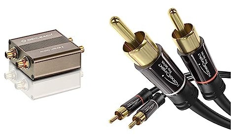 Oehlbach Audio Linear 8 - Galvanischer Trennfilter für Plattenspieler & Subwoofer - Entstörfilter zur Eliminierung von Masseschleifen - metallic braun & KabelDirekt – 0,5 m Cinch Kabel