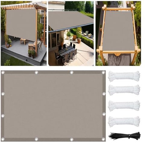 Sonnensegel Rechteckig Segeltuch mit ösen, Viele Größe und Farben, Schattierungsnetz inkl Befestigungsseile, UV-Schutz, Wetterfest für Garten Terrasse Balkon 1.3x1.6m