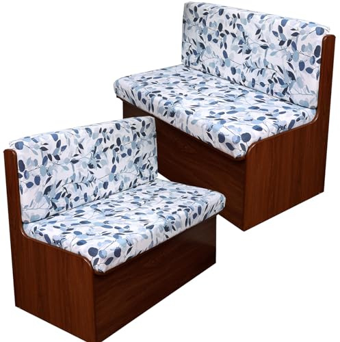 CRFATOP 2 Sets RV Dinette Cushion Covers Printed Camper Cushion Slipcover Stretch 2 Seat Sofa Chair Cover Furniture Protector for RV Camper Car Bench 2 Backrest Covers & 2 Bench Covers,11