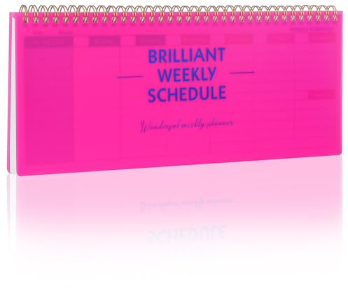 SEWACC Undated Weekly Spiral Bound Tear off Notepad with Horizontal Layout Weekly Desk Planner for Appointments to do Lists Reminders Home Office School Supplies