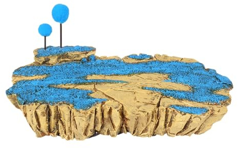 CoolChange Diorama Base stengolv | Figurbottenplatta för anime och actionfigurer | handmålad | 32 × 19 cm | Halkfri hartsdisplay grå (Planet Namek)