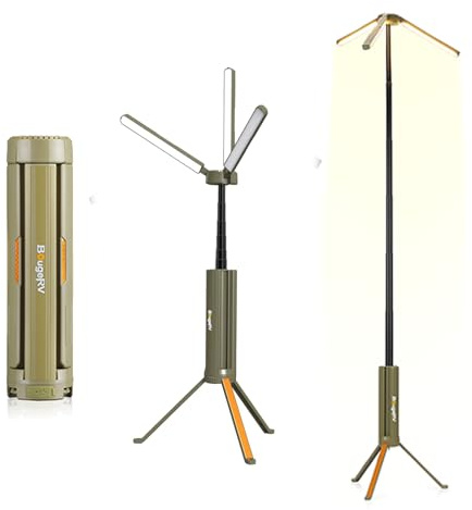 BougeRV CL04 Lampada Da Campeggio Con 15600mAh, Ricaricabile, Altezza E Angolo Regolabili, 4000LM, IP54 Impermeabile, Per Campeggio, Viaggio, Emergenza, Verde