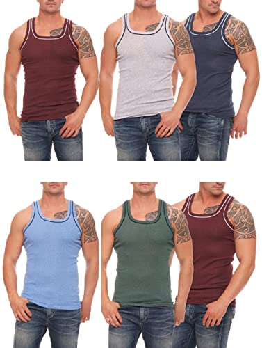 Cocain underwear Pack of 4, 5, 6 or 12 Dark Coloured Men's Vests Full Armpit Organic Cotton Super Soft Fine Rib Size 5 (M) - 12 (6XL), 6 vests pack 4, 6XL