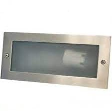 GSC Evolution 700791 Aplique Rectangular Alum.EMP.Pared E27 60W N-Caja EMP.Inc, Plateado, 233x85x100mm
