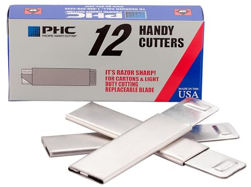Pacific Handy Cutter Inc. HC100 Handy Box Cutter, Tap Open/Tap Close, 12 per Box, Assorted(Packaging may vary)