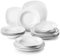 MALACASA Dinner Sets for 6 People, 18-Piece Ivory White Porcelain Plates and Bowls Set Dinnerware Set with 6-Piece Dinner Plate/Soup Plate/Dessert Plate, Series Elisa